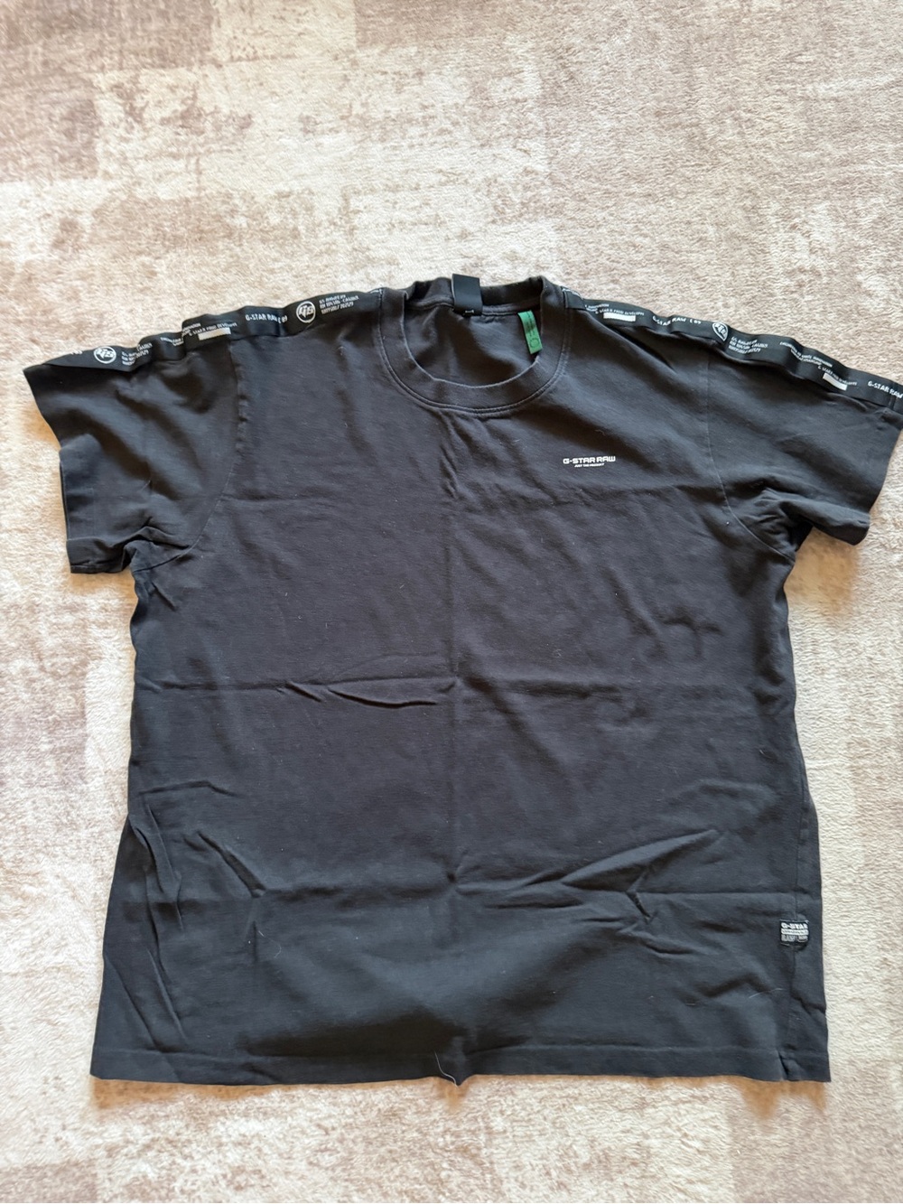 G-Star RAW Black Taped Shoulder Graphic T-Shirt XXL